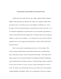 Contextualism and the Problem of the External World I
