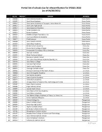 Partial List of Schools Due for Erecertification for SY2021-2022 (As of 04/28/2021)