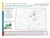 Whose Land Is It Anyway? 4Th Grade – Environmental Education
