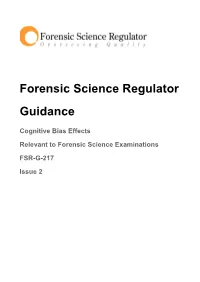 Forensic Science Regulator Guidance