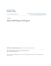 March 2004 Report of Progress