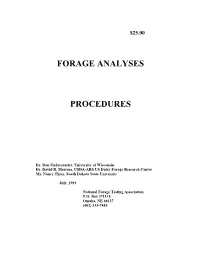 NFTA Forage Analysis Procedure