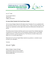 Source Water Protection First Annual Progress Report