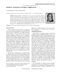 Synthetic Androgens As Designer Supplements