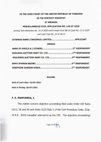 This Matter Concern Objection Proceeding Filed Under Order XXI Rules
