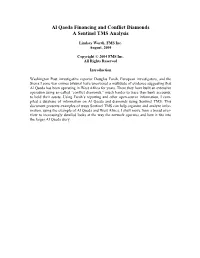 Al Qaeda Financing and Conflict Diamonds a Sentinel TMS Analysis