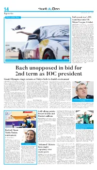 Bach Unopposed in Bid for 2Nd Term As IOC President
