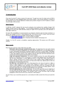 Cert-IST 2008 Flaws and Attacks Review