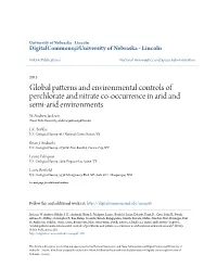 Global Patterns and Environmental Controls of Perchlorate and Nitrate Co-Occurrence in Arid and Semi-Arid Environments W
