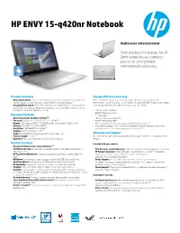 HP Pavilion Data Sheet
