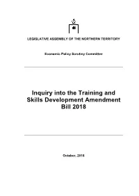 Inquiry Into the Training and Skills Development Amendment Bill 2018