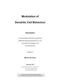 Modulation of Dendritic Cell Behaviour