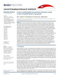Oceanic Residual Depth Measurements, the Plate Cooling 10.1002/2016JB013457 Model, and Global Dynamic Topography