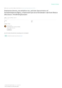 Population Density, Microhabitat Use, and Size Characteristics of Pseudothelphusa Dugesi, a Threatened Species of Freshwater