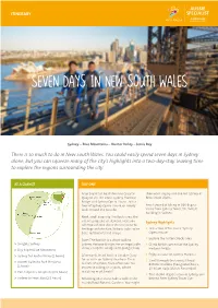 Seven DAYS in New South Wales