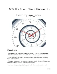 SSSS It's About Time Division C Event by Syo Astro