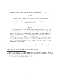 Policy Mix in a Small Open Emerging Economy with Commodity Prices