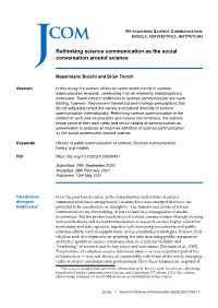 Rethinking Science Communication As the Social Conversation Around Science’
