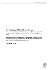 Status Report for Reassessment and Approval Under Protected Species and Export Provisions of the Environment Protection and Biodiversity Conservation Act 1999