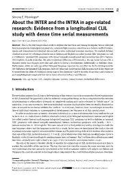 About the INTER and the INTRA in Age-Related Research: Evidence