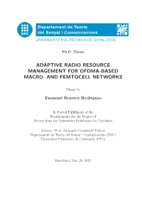 Adaptive Radio Resource Management for Ofdma-Based Macro- and Femtocell Networks