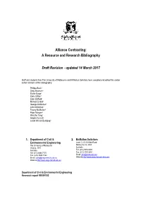 Alliance Contracts Bibliography 2017