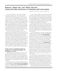 And “What I Am Not”: Asians and Asian Americans in Contention and Conversation by Heekyong Teresa Pyon, Yan Cao, and Huey-Li Li