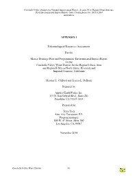 APPENDIX I Paleontological Resources Assessment for The