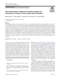 Neuroenhancement of High-Level Cognition: Evidence for Homeostatic Constraints of Non-Invasive Brain Stimulation