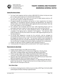 Traffic Signing and Pavement Markings General Notes