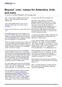 '.Com,' Names for Antarctica, Urdu and More 17 June 2011, by ANICK JESDANUN , AP Technology Writer