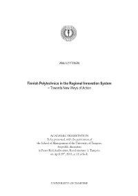 Finnish Polytechnics in the Regional Innovation System – Towards New Ways of Action
