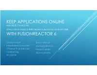 Keep Applications Online with Fusionreactor 6