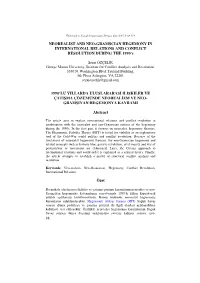 NEOREALIST and NEO-GRAMSCIAN HEGEMONY in INTERNATIONAL RELATIONS and CONFLICT RESOLUTION DURING the 1990’S
