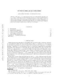 On Truncated Quasi-Categories
