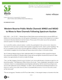 Western Reserve Public Media Channels WNEO and WEAO to Move to New Channels Following Spectrum Auction