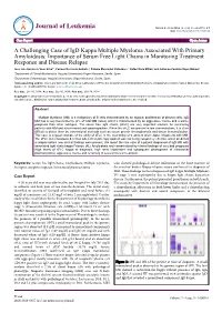 A Challenging Case of Igd Kappa Multiple Myeloma Associated with Primary Amyloidosis: Importance of Serum Free Light Chains in M