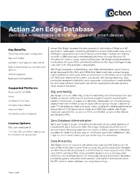 Actian Zen Edge Database Zero DBA, Embeddable DB for Edge Apps and Smart Devices