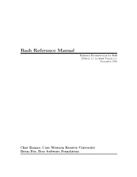 GNU Bash Reference Manual, for Bash, Version 4.4