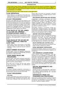 Icao Definitions Flight Procedures Icao Rules Of