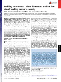 Inability to Suppress Salient Distractors Predicts Low Visual Working Memory