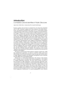 Introduction Contested Cultural Identities in Public Discourse