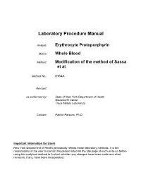 Laboratory Procedure Manual