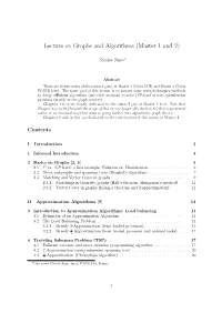 Lecture on Graphs and Algorithms (Master 1 and 2)