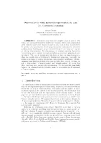 Ordered Sets with Interval Representation and (M, N)-Ferrers Relation