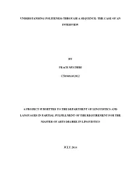 Understanding Politeness Through a Sequence: the Case of An