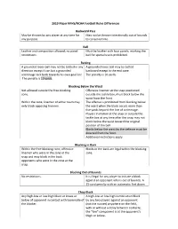 2019 Major NFHS/NCAA Football Rules Differences Backward Pass