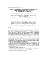 Application of Internal Transcribed Spacer of Nuclear Ribosomal Dna for Identification of Echinops Mandavillei Kit Tan Fahad M