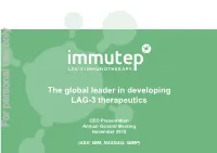 Immutep LAG-3 Immunotherapy
