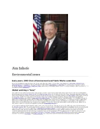 Jim Inhofe Environmental Issues